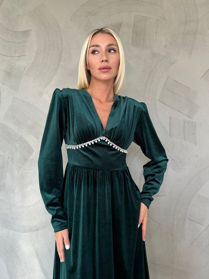 Els Openwire Stone Dress - Emerald - Melitopol