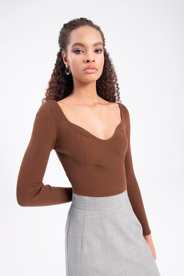 BSL Women Knitted crop top - Blue Springs