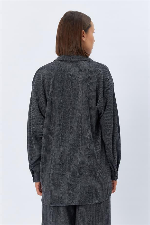 RYN Knitted Oversized Shirt - BLACK - Münster