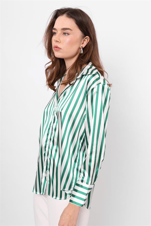 RYN Wholesale Striped Shirt Green - Lage