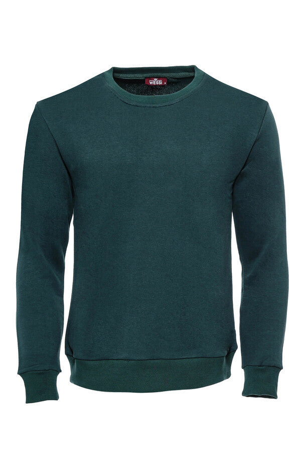 WSS Green Plain Circle Neck Sweatshirt  - Singen