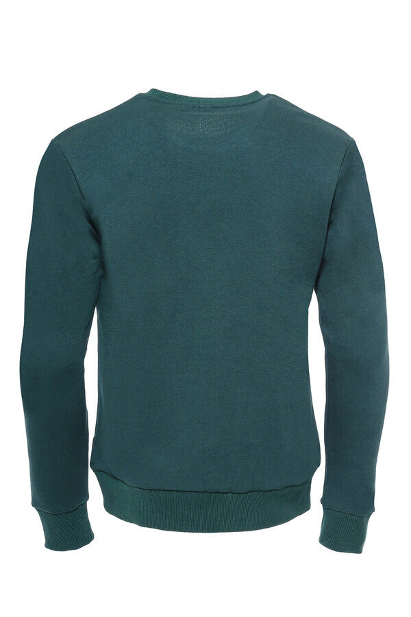 WSS Green Plain Circle Neck Sweatshirt  - Singen