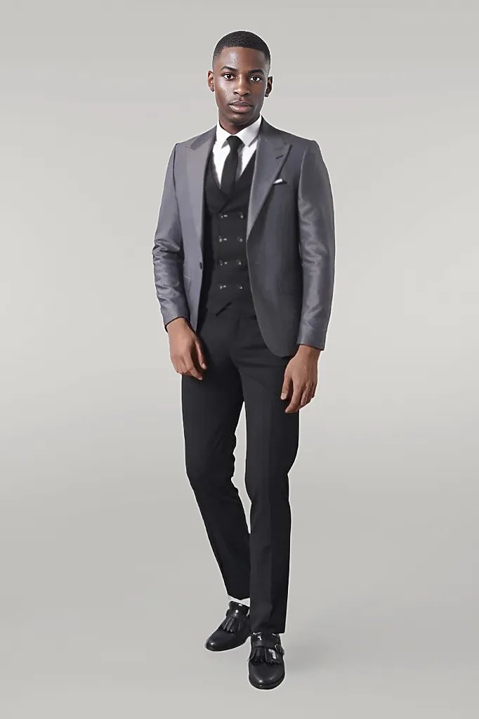 WSS Grey Jacket Combined Black Suit  - Singen