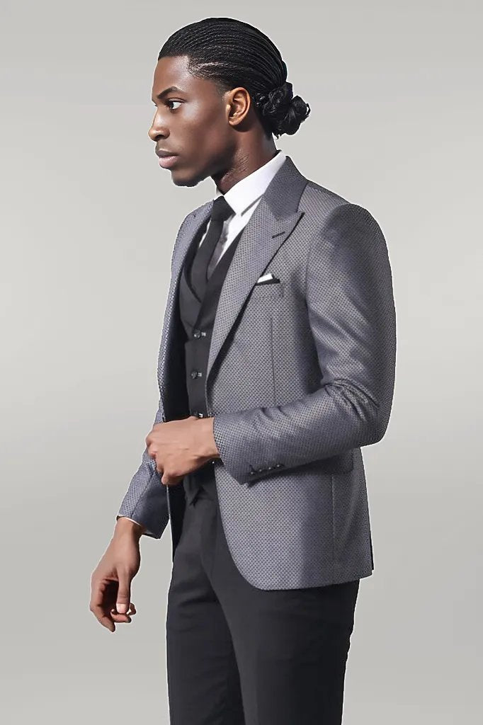 WSS Grey Jacket Combined Black Suit  - Singen