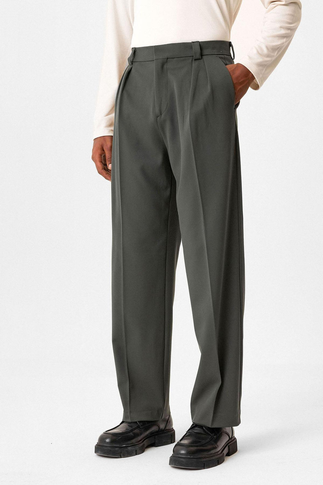 ANT High Waist Pleated Relaxed Fit Baggy Men's Pants - Morristown