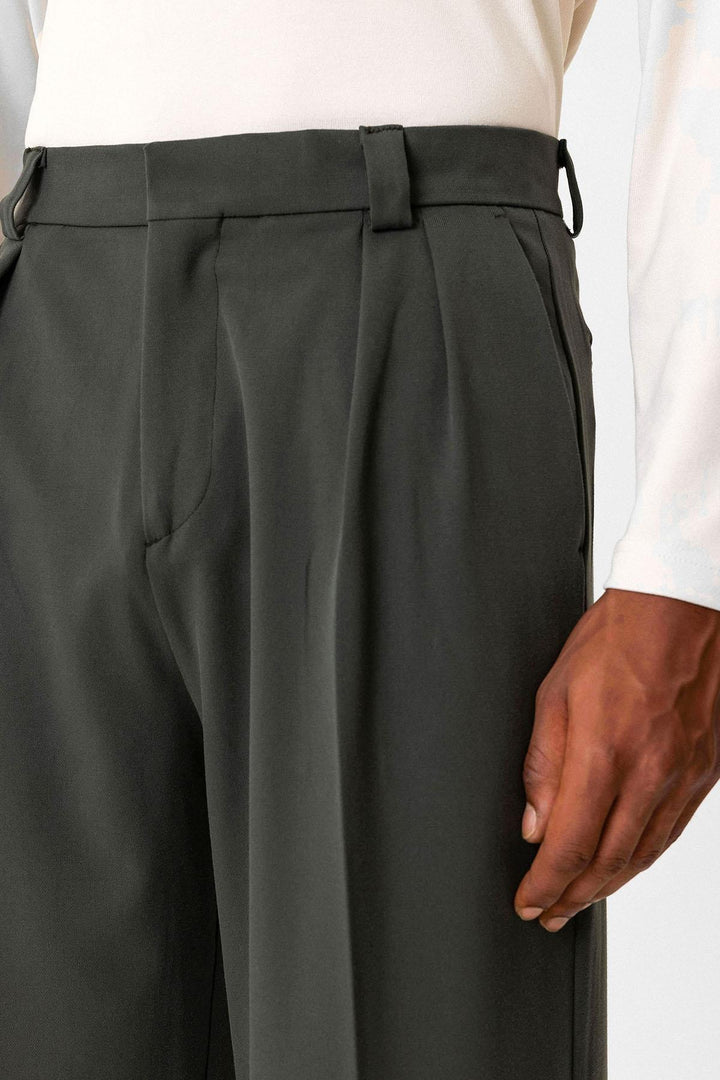 ANT High Waist Pleated Relaxed Fit Baggy Men's Pants - Morristown