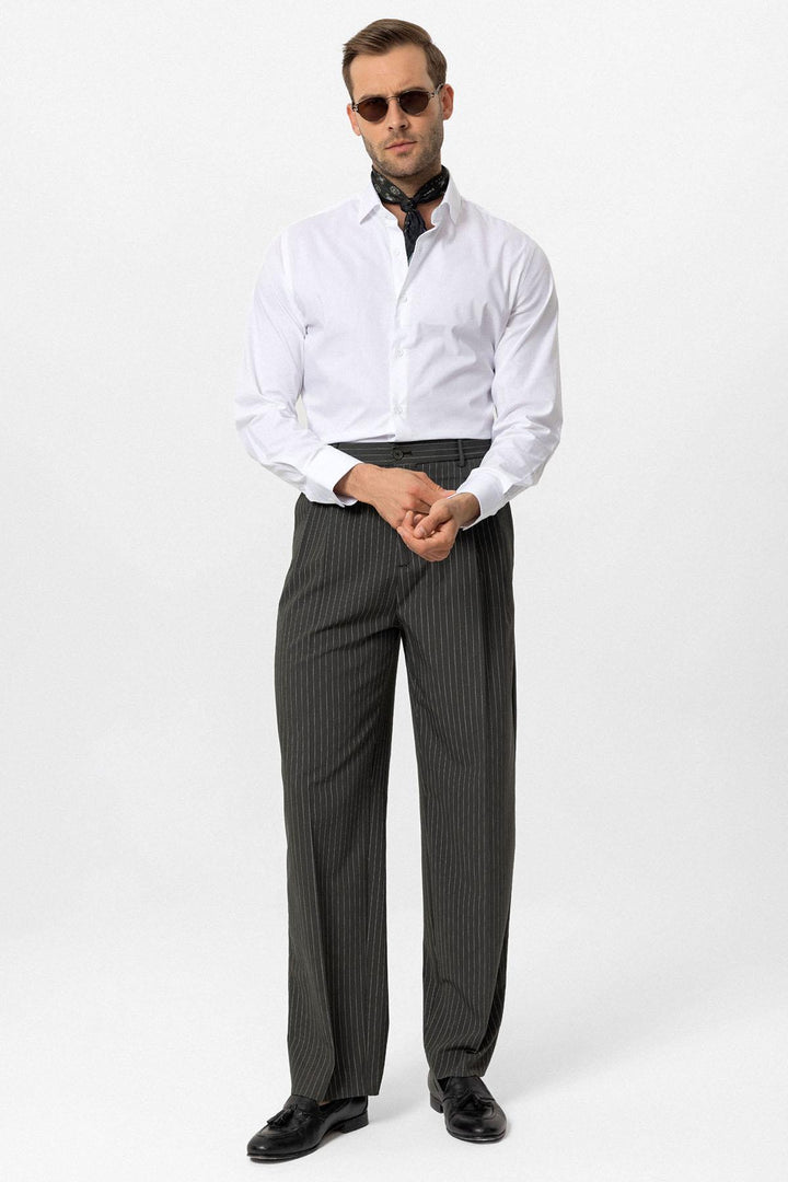 ANT High Waist Relax Fit Striped Men's Pants - Acharnés