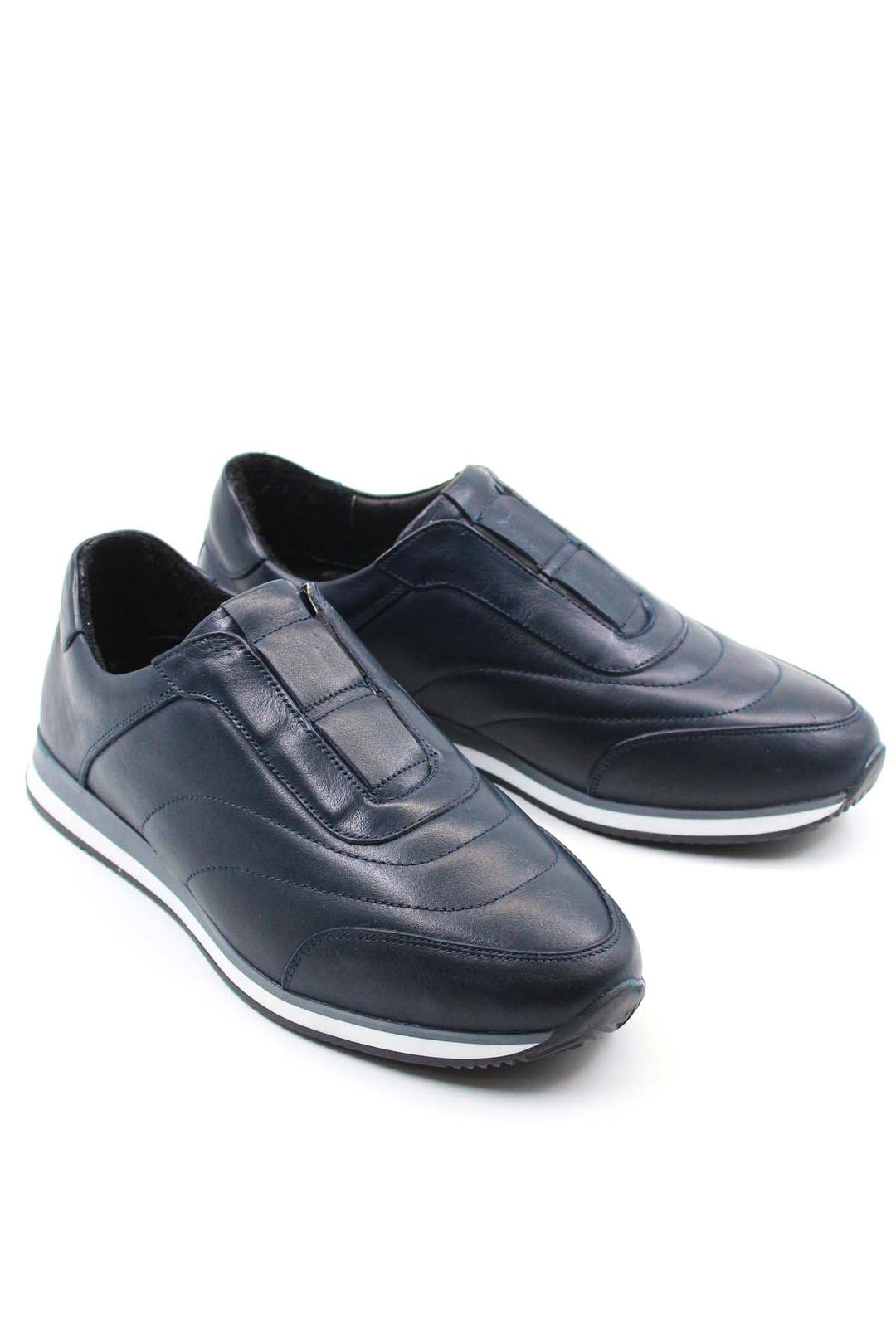 FST Genuine Leather Men's Casual Shoes 154MA500 Navy Blue - Kamenicë