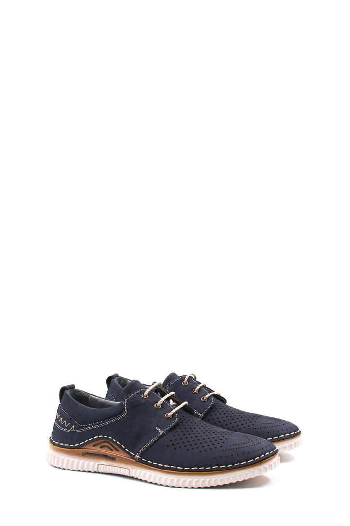 FST Genuine Leather Men's Casual Shoes 662MA46 Navy Nubuck - Massa