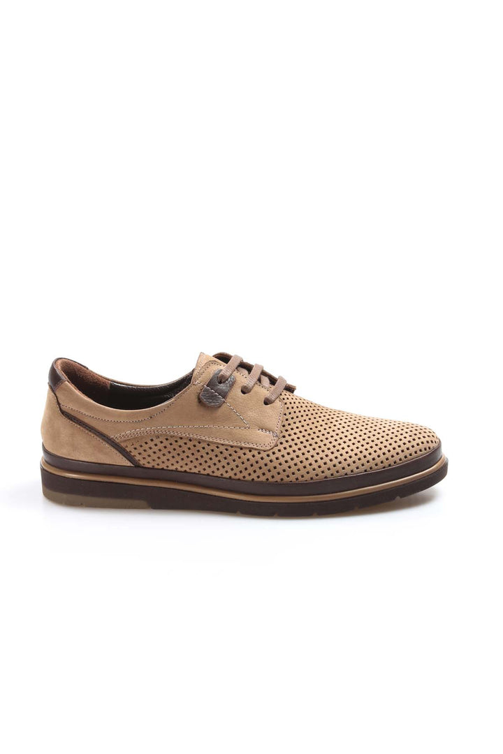 FST Genuine Leather Men's Casual Shoes 711MA140-2291 Beige Nubuck Brown - Santiago Tianguistenco