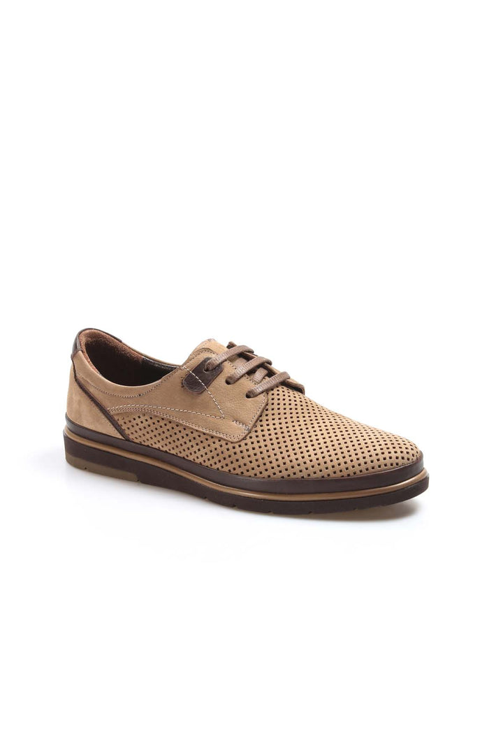 FST Genuine Leather Men's Casual Shoes 711MA140-2291 Beige Nubuck Brown - Santiago Tianguistenco