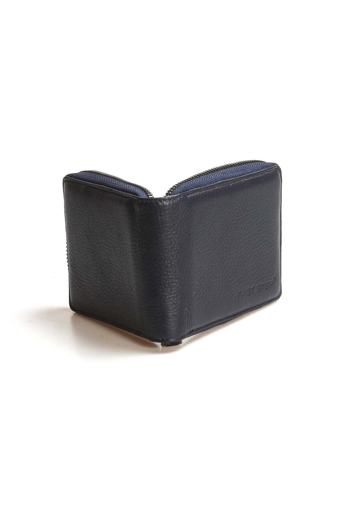 FST Genuine Leather Men's Wallet Accessory 779CA1579 Navy Blue - Tecámac