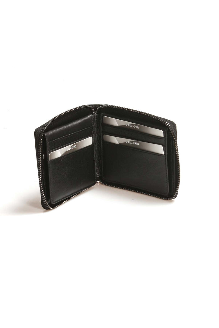 FST Genuine Leather Men's Wallet Accessory 779CA1579 Black - Terre Haute