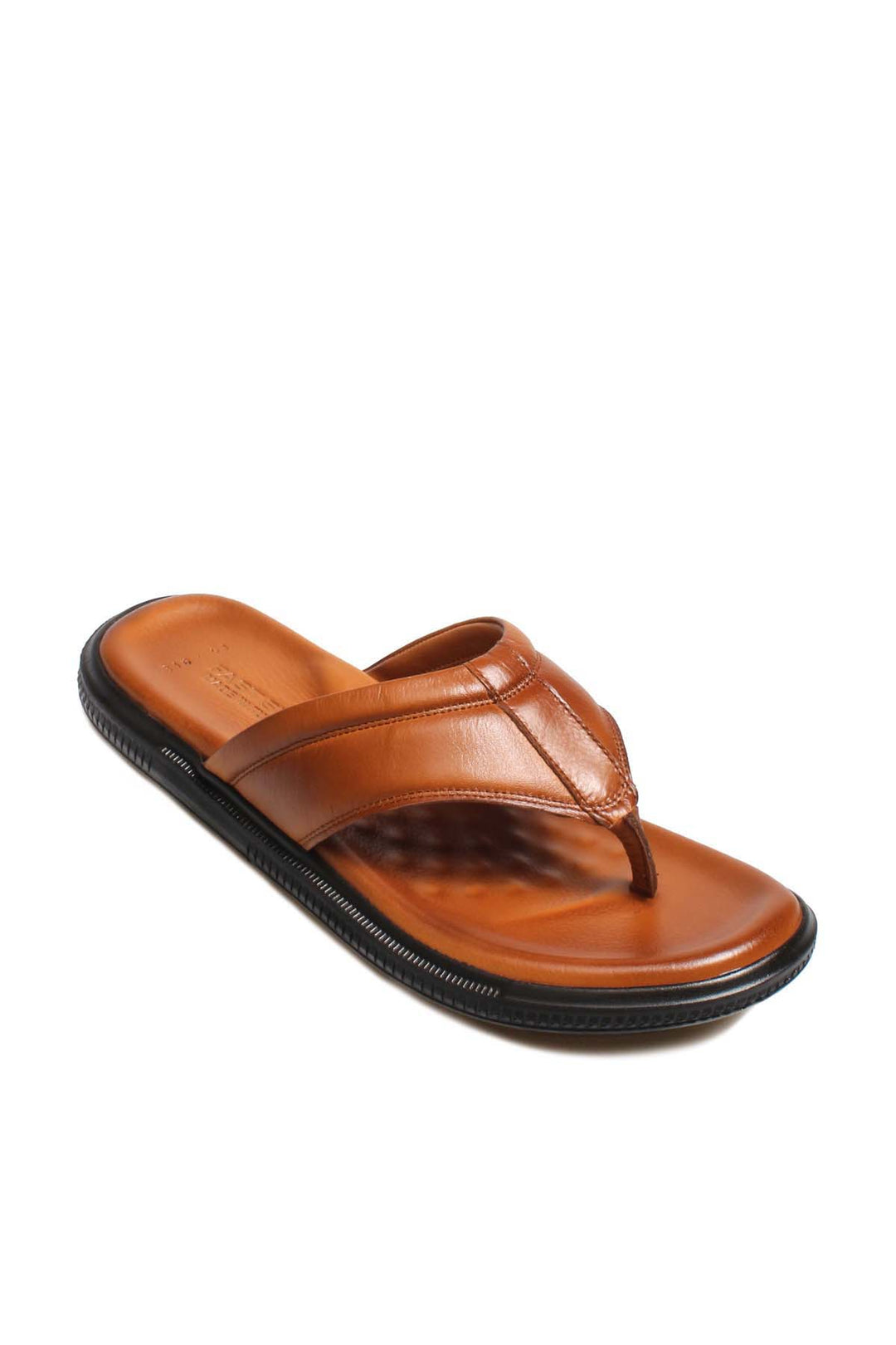 FST Genuine Leather Men's Flat Slippers 018MAG-316 Taba Orlondo - León de los Aldama