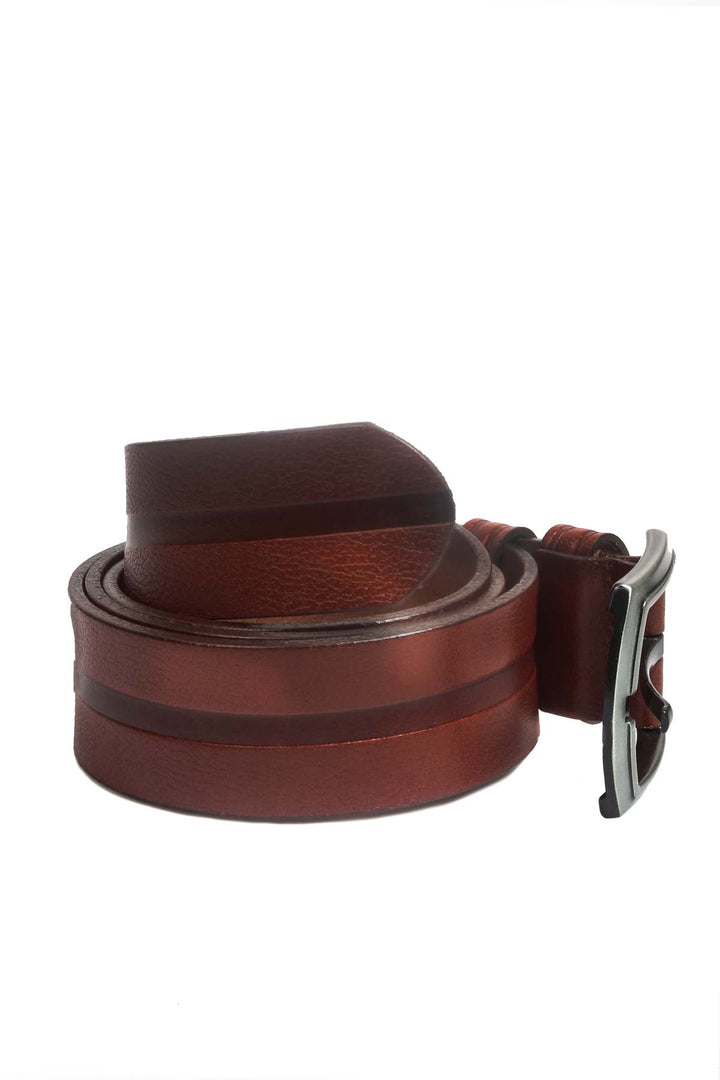 FST Genuine Leather Men's Belt Accessory 779KAD045-07 Brown - Meyzieu