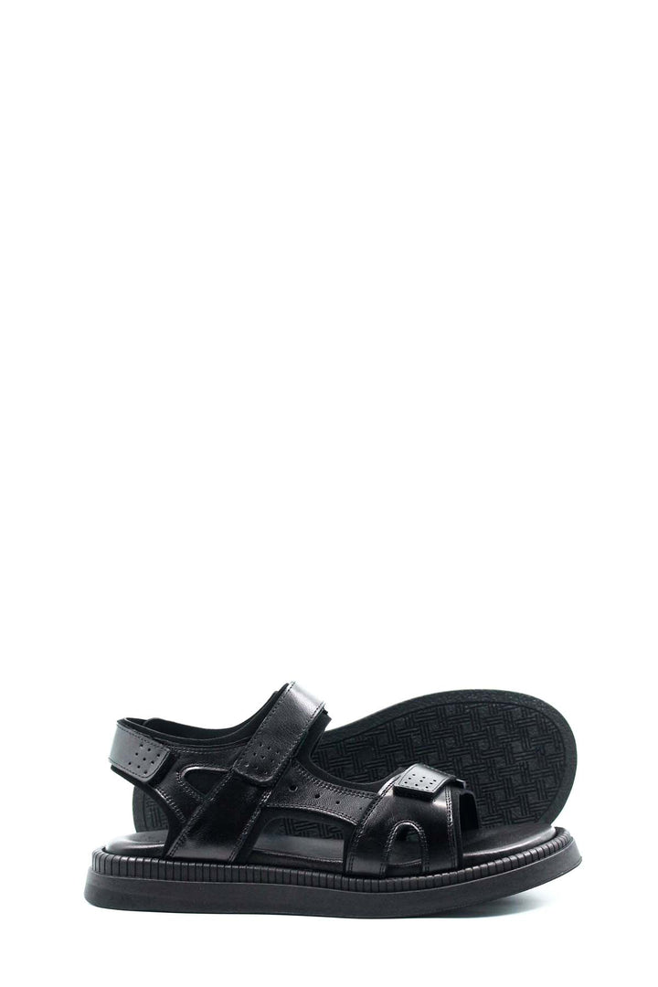 FST Genuine Leather Men's Classic Sandal 018MAG422-609 Black Orlondo - Agua Prieta