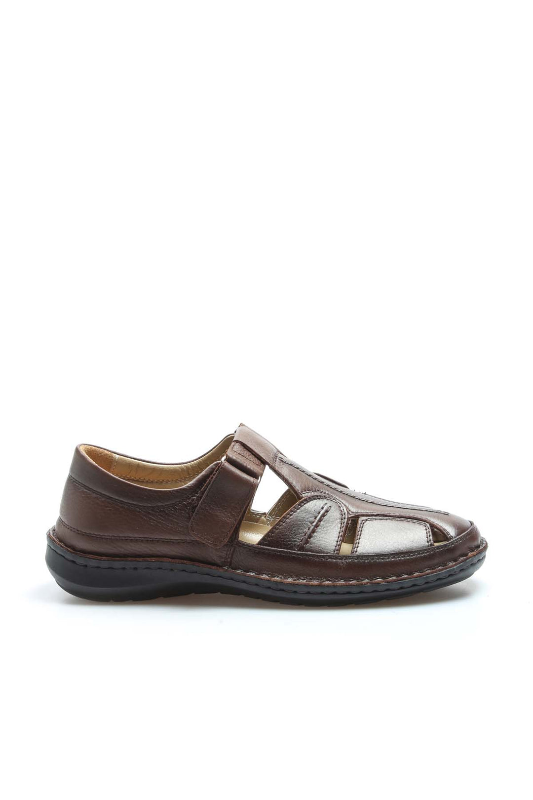 FST Genuine Leather Men's Classic Sandal 662MA119B Brown - Mâcon