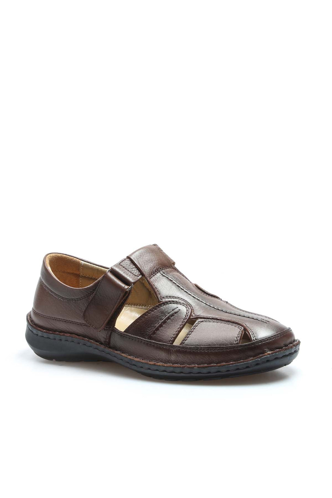 FST Genuine Leather Men's Classic Sandal 662MA119B Brown - Mâcon