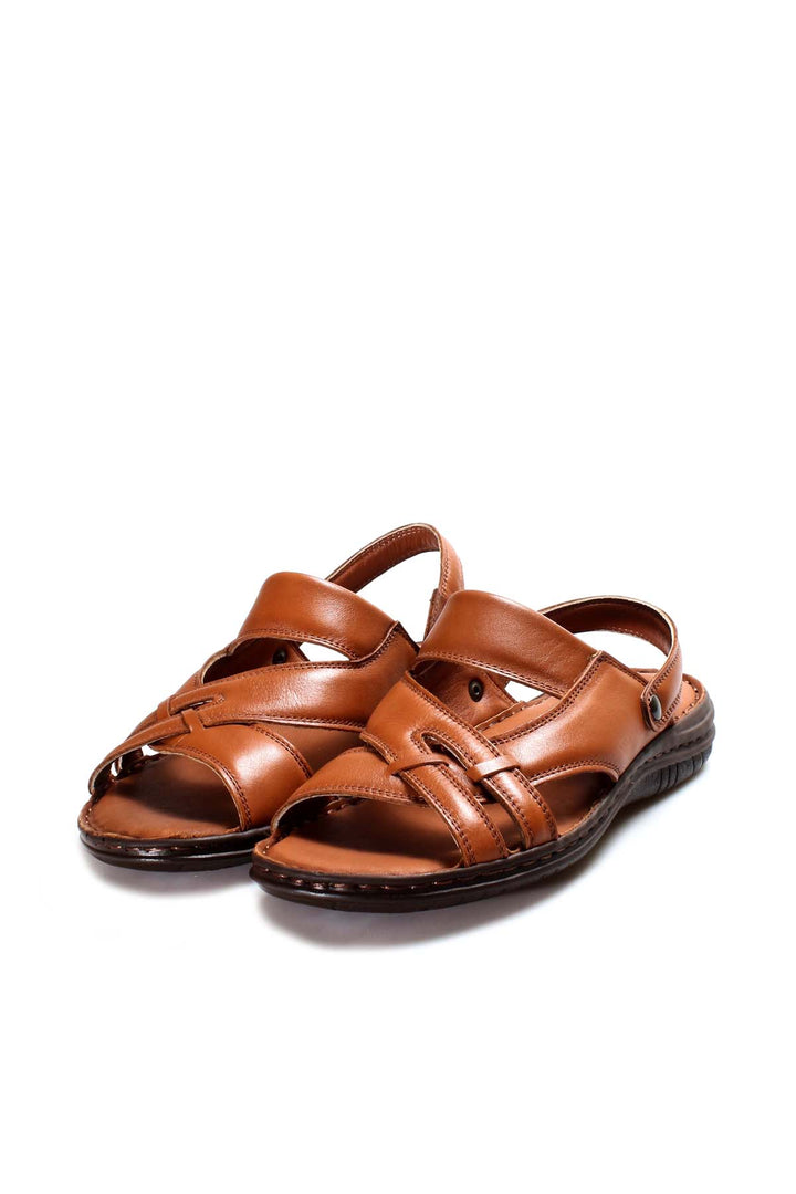 FST Genuine Leather Men's Classic Sandal 952MA710 Brown - Famalicão