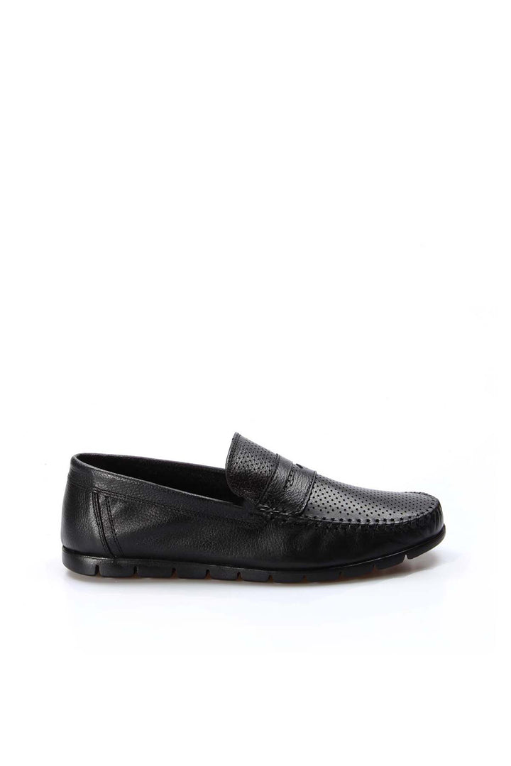 FST Genuine Leather Men's Loafer Shoes 783MA20LZR Black - Bron