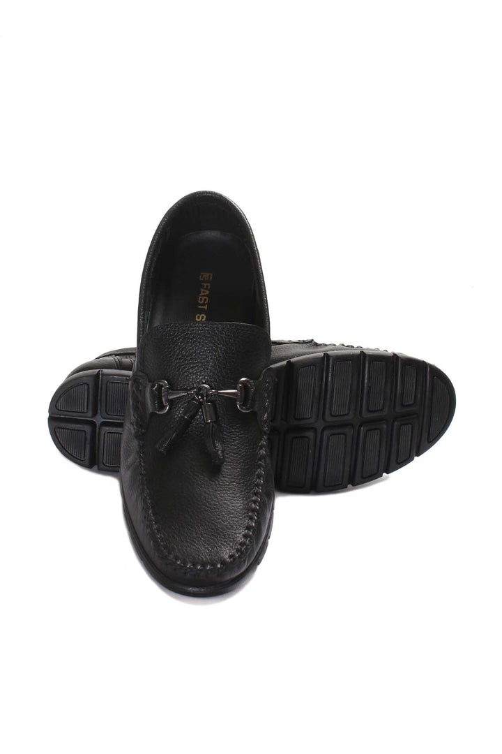 FST Genuine Leather Men's Loafer Shoes 783MA61 Black - Villach