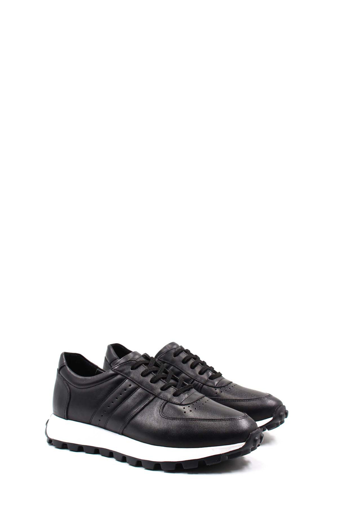 FST Genuine Leather Men's Sneakers 154MA707 Black - Barnsley