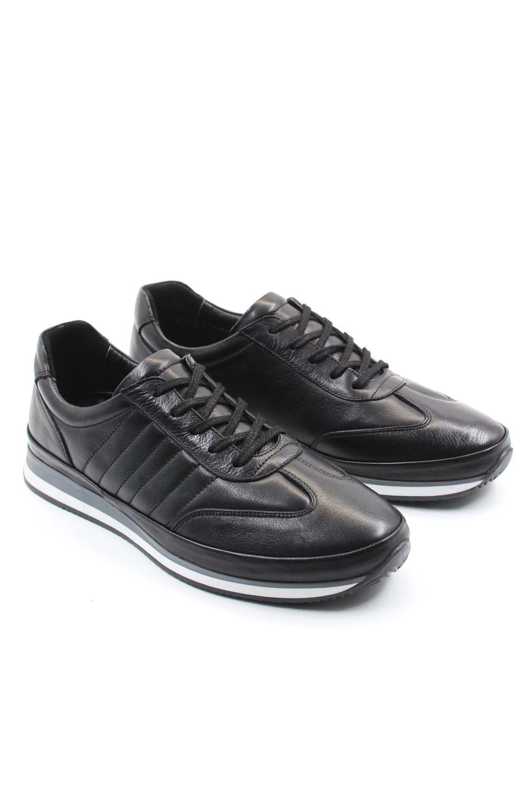 FST Genuine Leather Men's Sneakers 154MA709DK Black - Hoogeveen