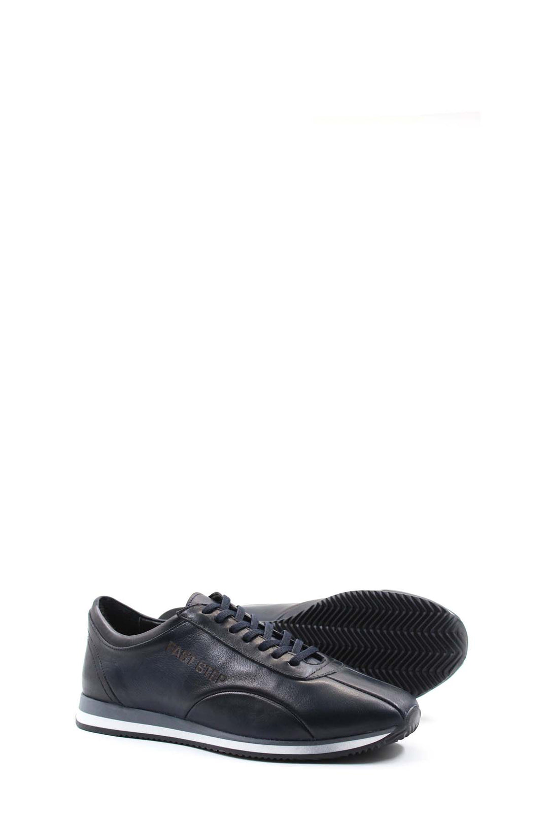 FST Genuine Leather Men's Sneakers 154MABNT Navy Blue - Coesfeld