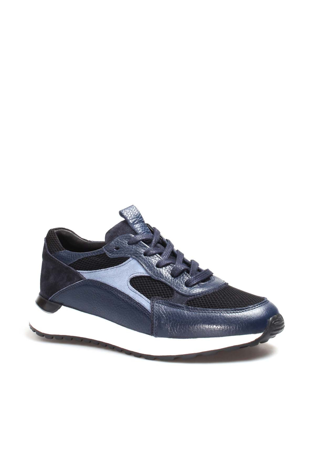 FST Genuine Leather Men's Sneakers 582MA523 Navy Blue - Welling