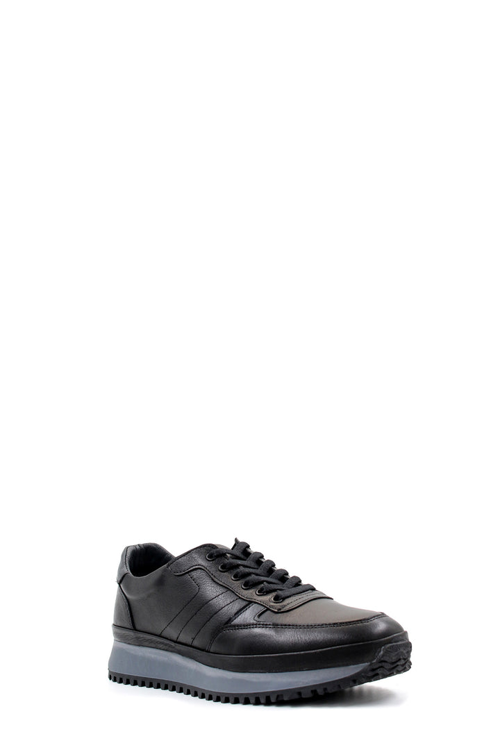 FST Genuine Leather Men's Sneakers 722MA872 Black - Baldwin Park