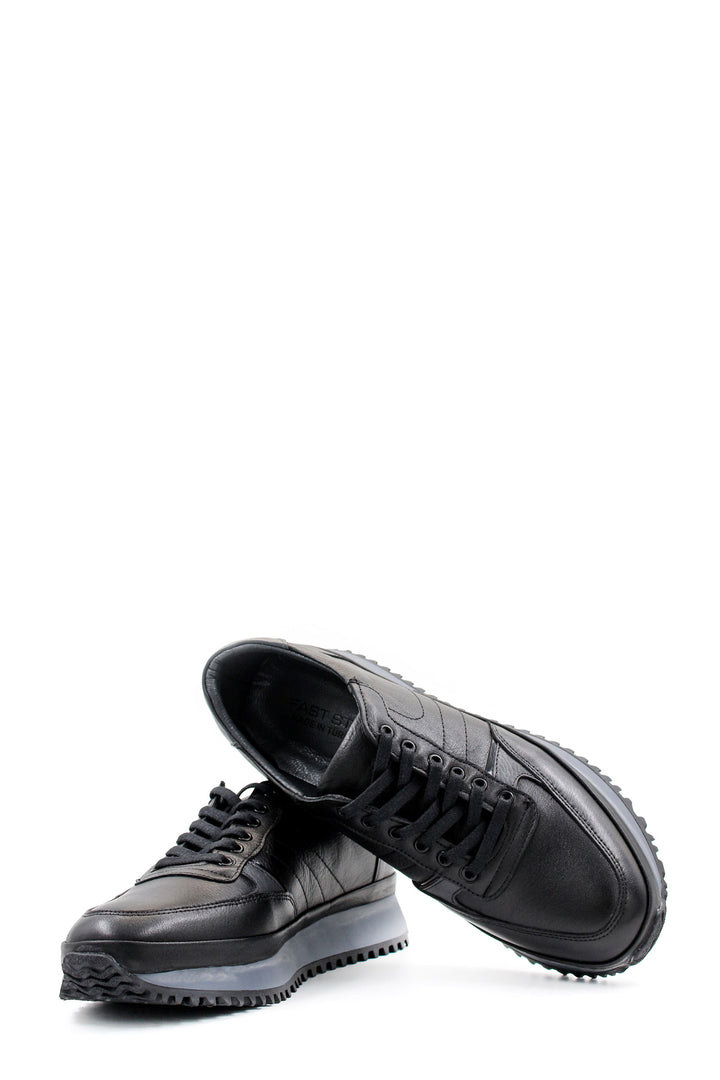 FST Genuine Leather Men's Sneakers 722MA872 Black - Baldwin Park