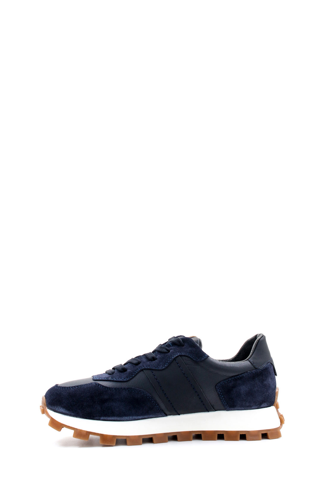 FST Genuine Leather Men's Sneakers 723MA3544 Navy Blue - Wayne