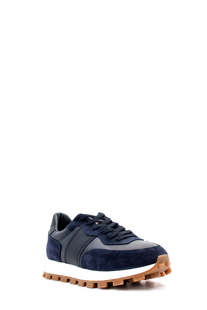 FST Genuine Leather Men's Sneakers 723MA3544 Navy Blue - Wayne