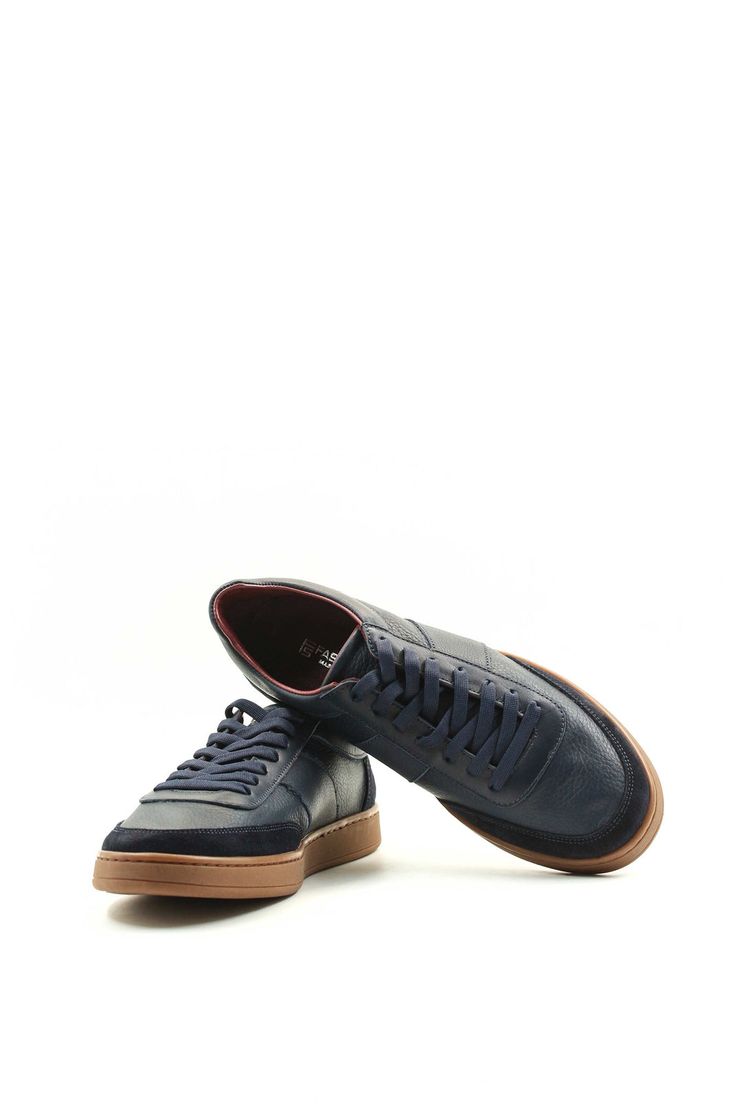 FST Genuine Leather Men's Sneakers 723MA4032 Navy Blue - Marcianise