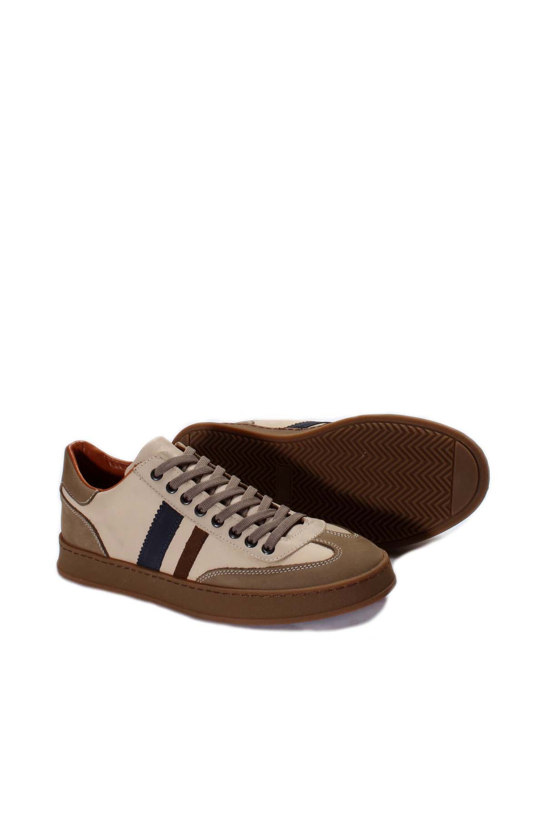 FST Genuine Leather Men's Sneakers 723MA6040 Beige - Hilversum