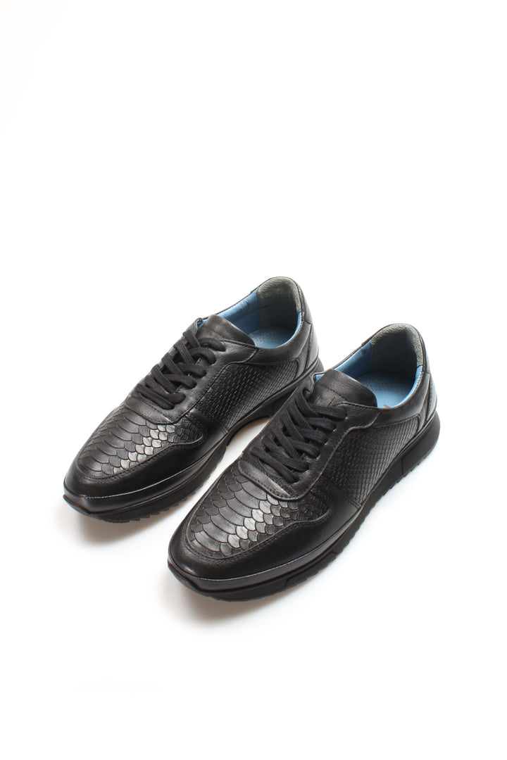 FST Genuine Leather Men's Sneakers 951MA6530 Black - Swadlincote