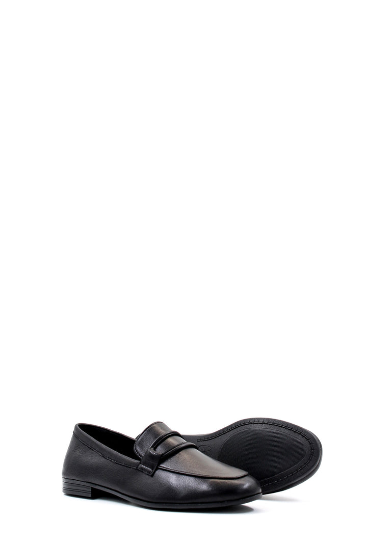 FST Genuine Leather Women's Ballerina Shoes 419ZAE6 Black - Cerignola