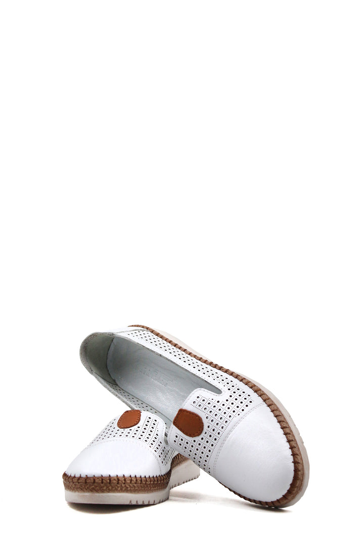 FST Genuine Leather Women's Casual Shoes 139ZA500 White - Aubervilliers