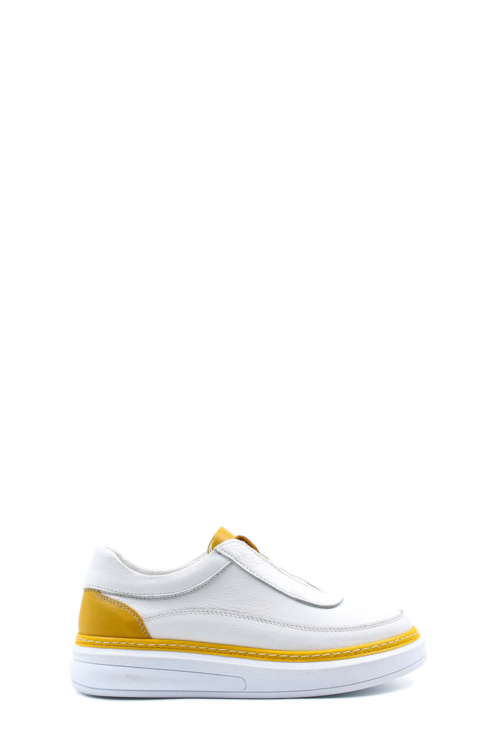 FST Genuine Leather Women's Casual Shoes 583ZA7024 White Yellow - Portsmouth