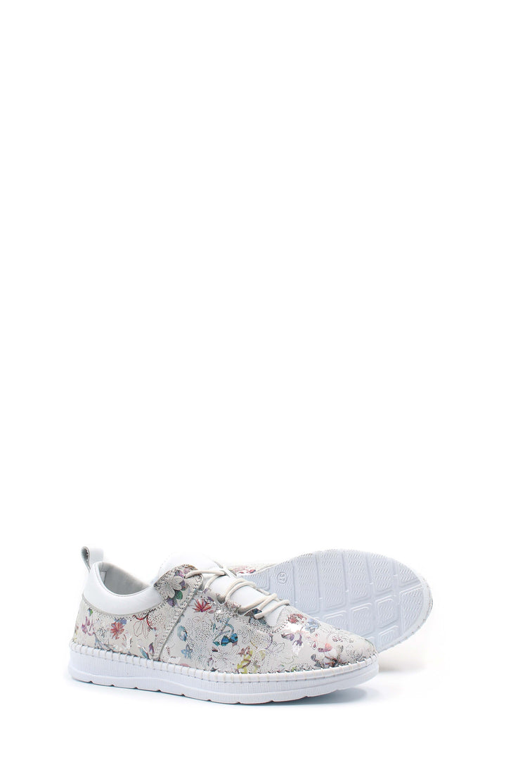 FST Genuine Leather Women's Casual Shoes 934ZA105 White Floral - Berriozábal