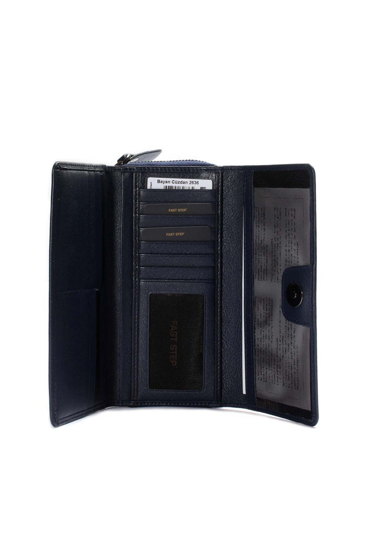 FST Genuine Leather Women's Wallet Accessory 779CA2636 Navy Blue - Atotonilco el Alto