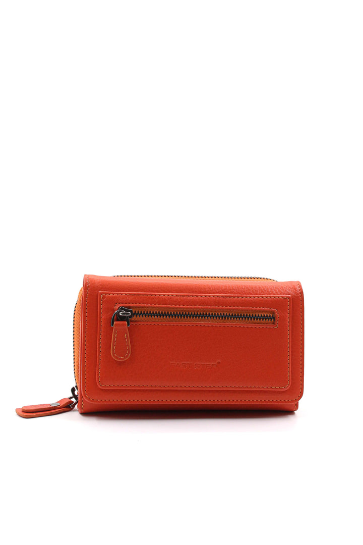 FST Genuine Leather Women's Wallet Accessory 779CA2715 Orange - Wokingham