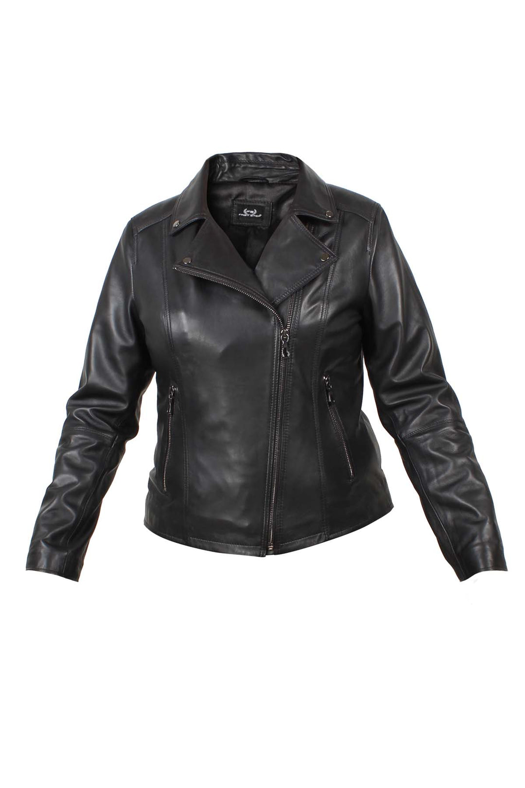 FST Genuine Leather Women's DERİMONT Leather Jacket 900DZAK04 Black - Imperia