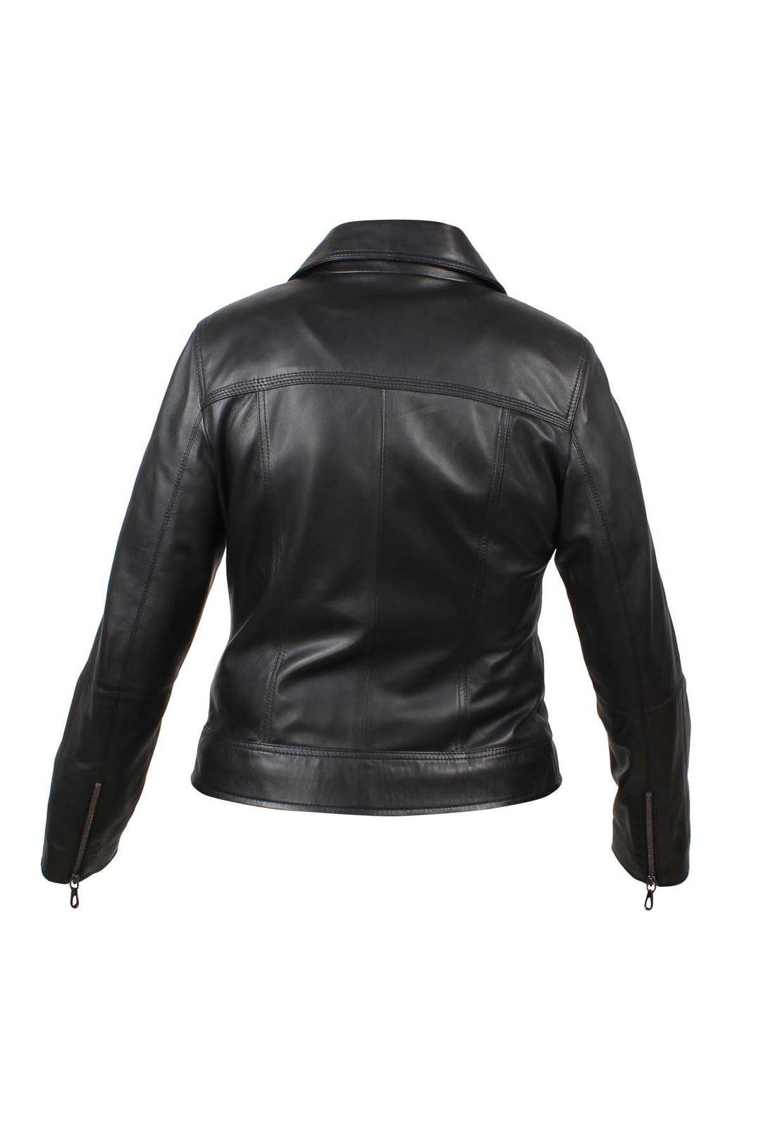 FST Genuine Leather Women's DERİMONT Leather Jacket 900DZAK04 Black - Imperia