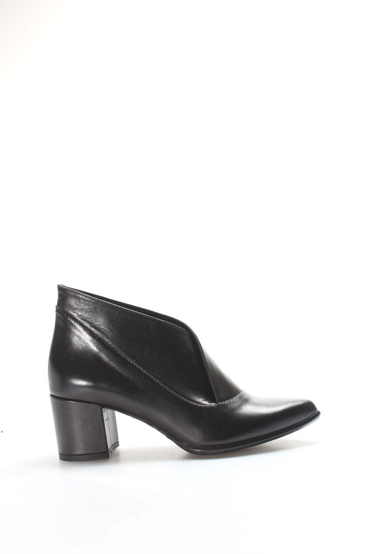 FST Genuine Leather Women's Block Heel Boots 019ZA21-641 Black - Urmston