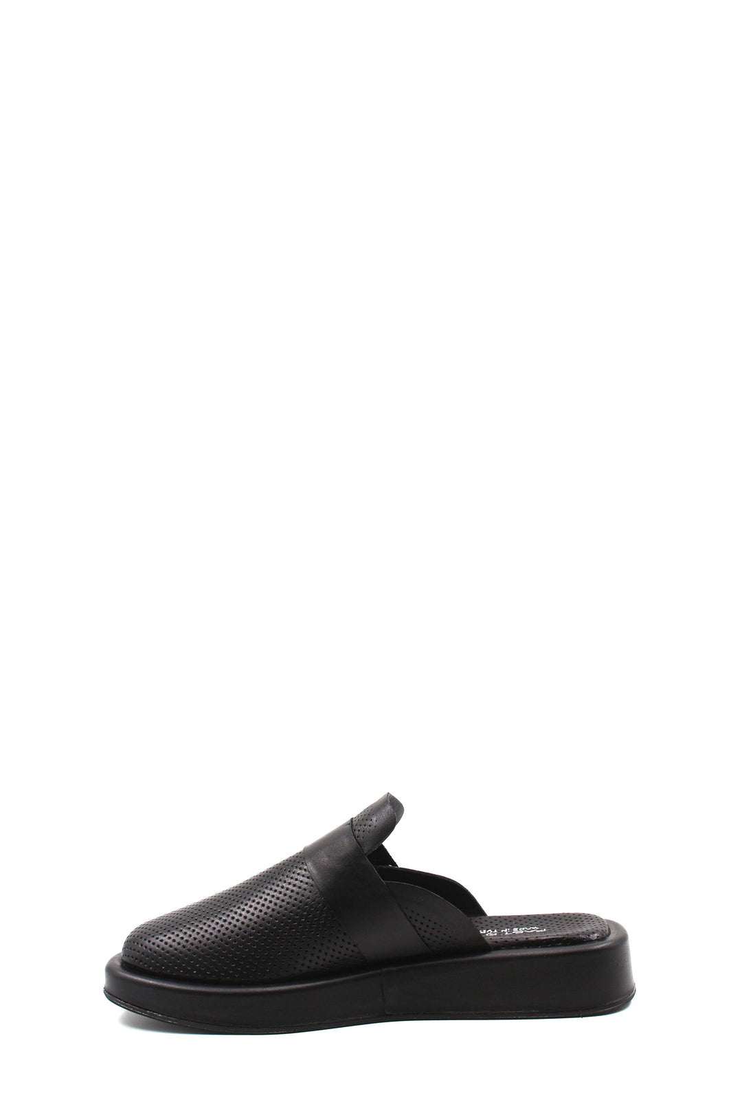 FST Genuine Leather Women's Flat Slippers 710ZA298 Black - Soest