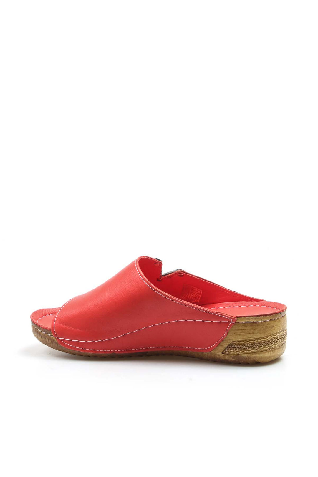 FST Genuine Leather Women's Flat Slippers 972ZA211 Red - Lynwood