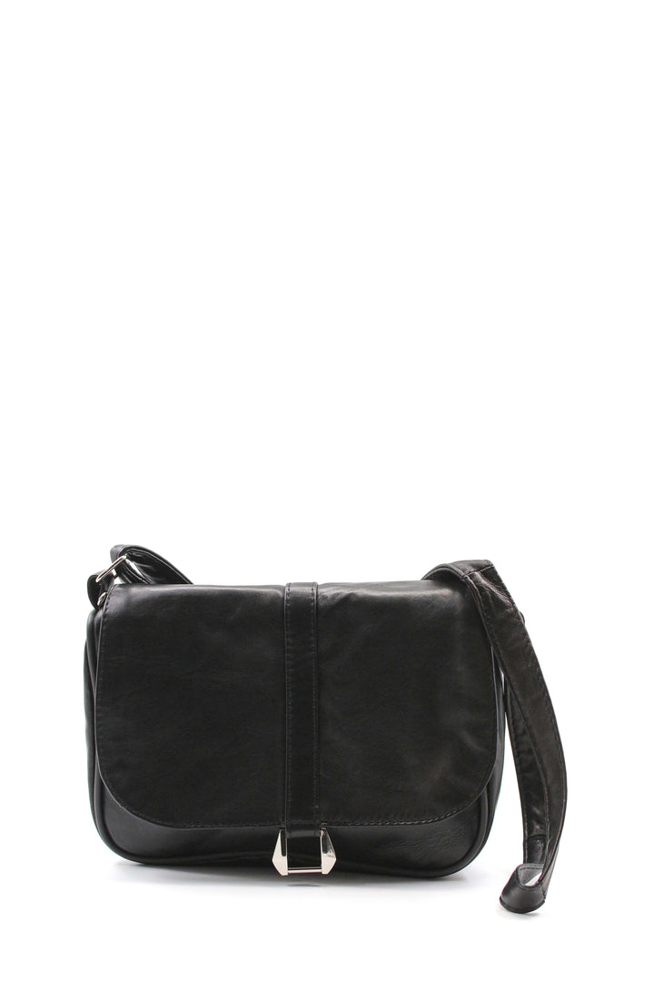 FST Genuine Leather Women's Handbag 969CA469 Black - Santiago