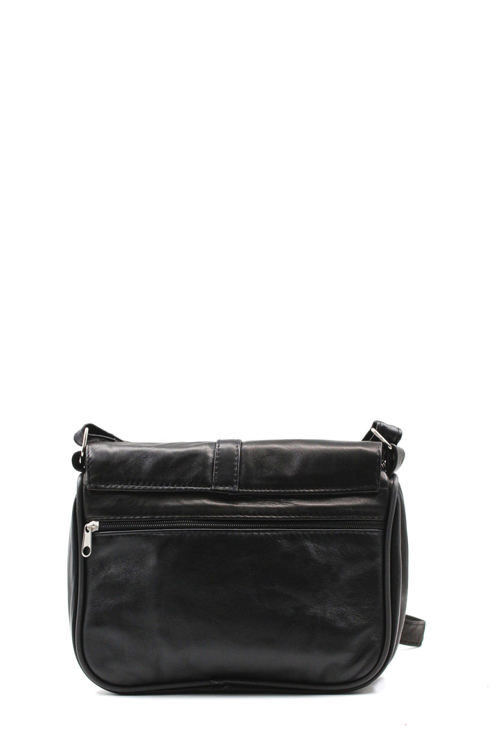 FST Genuine Leather Women's Handbag 969CA469 Black - Santiago