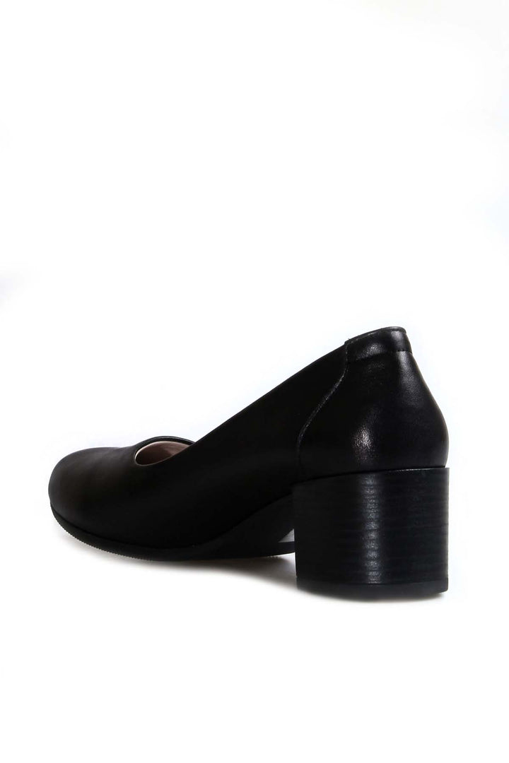 FST Genuine Leather Women's Thick Heeled Shoes 889ZA5370 Black - Fedosiia